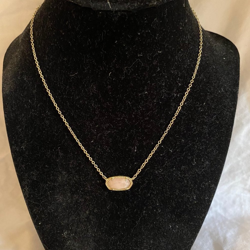 Kendra Scott Pink Stone and Gold Chain Necklace